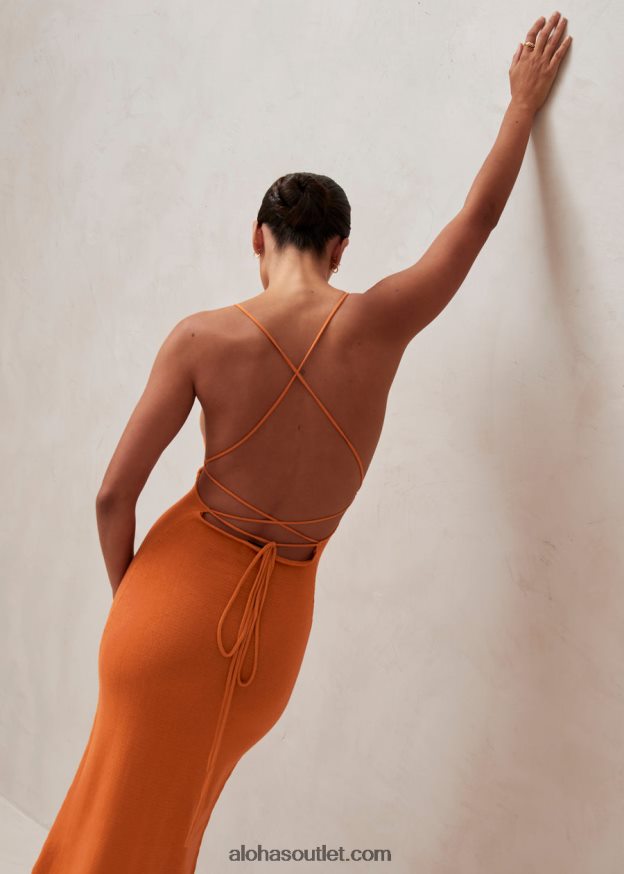 mulheres alça delicada - vestido malha laranja Alohas 4P88ZX603 laranja clementina