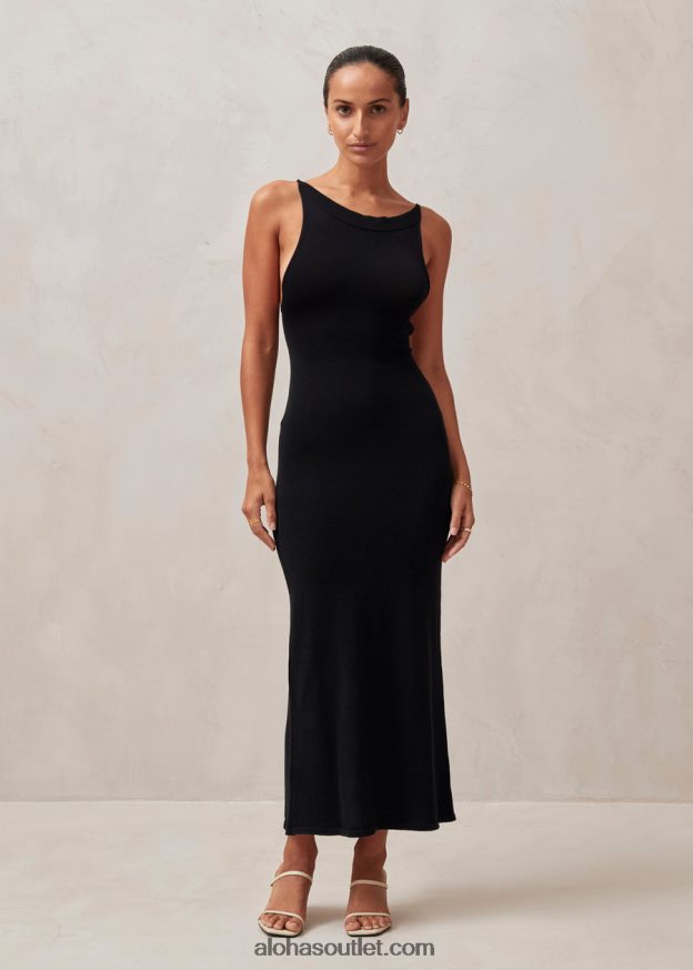 mulheres alça delicada - vestido malha preto Alohas 4P88ZX602 preto