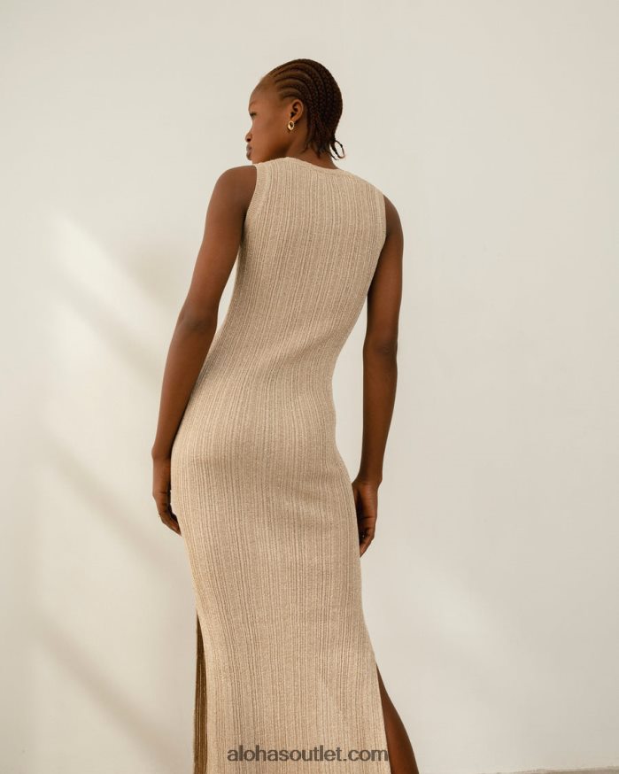 mulheres breezy glim - vestido de malha branco Alohas 4P88ZX616 marfim brilhante