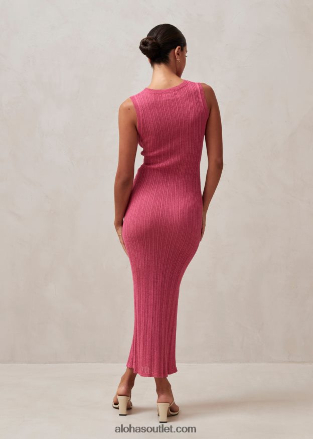 mulheres breezy glim - vestido de malha rosa Alohas 4P88ZX615 brilho magenta