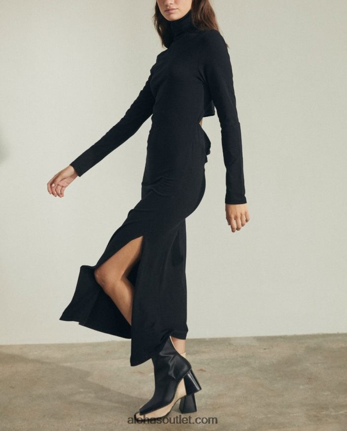 mulheres breve - vestido preto de algodão Alohas 4P88ZX1006 preto