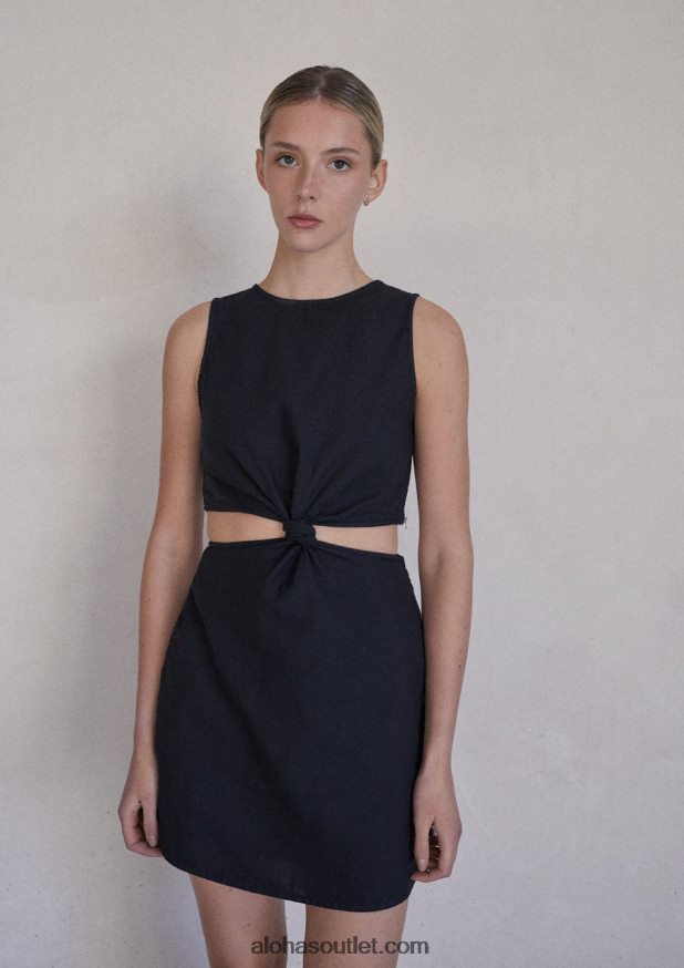 mulheres dally - vestido de barriga aberta Alohas 4P88ZX909 preto