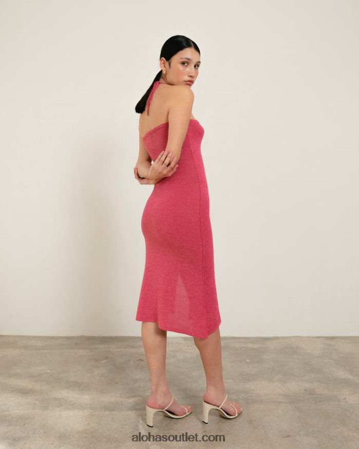 mulheres dancefloor glim - vestido de malha rosa Alohas 4P88ZX802 brilho magenta