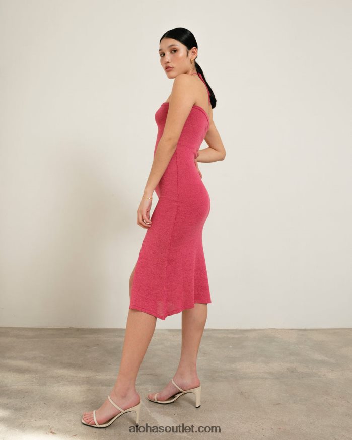 mulheres dancefloor glim - vestido de malha rosa Alohas 4P88ZX802 brilho magenta