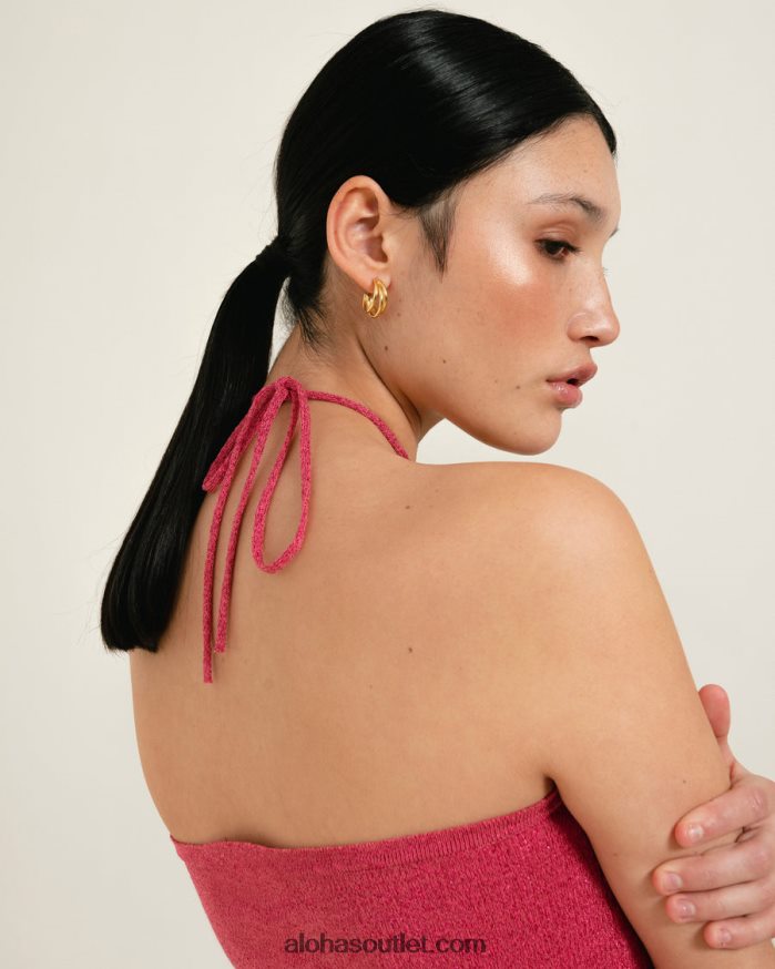 mulheres dancefloor glim - vestido de malha rosa Alohas 4P88ZX802 brilho magenta