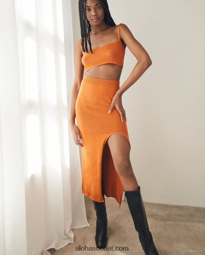 mulheres deal - saia de malha de algodão laranja Alohas 4P88ZX799 laranja clementina