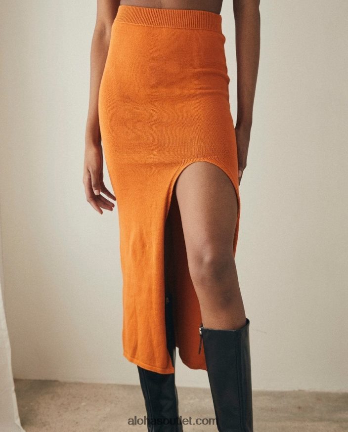 mulheres deal - saia de malha de algodão laranja Alohas 4P88ZX799 laranja clementina