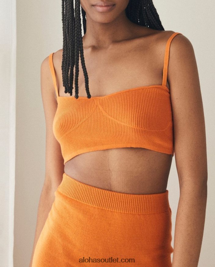 mulheres deal - saia de malha de algodão laranja Alohas 4P88ZX799 laranja clementina