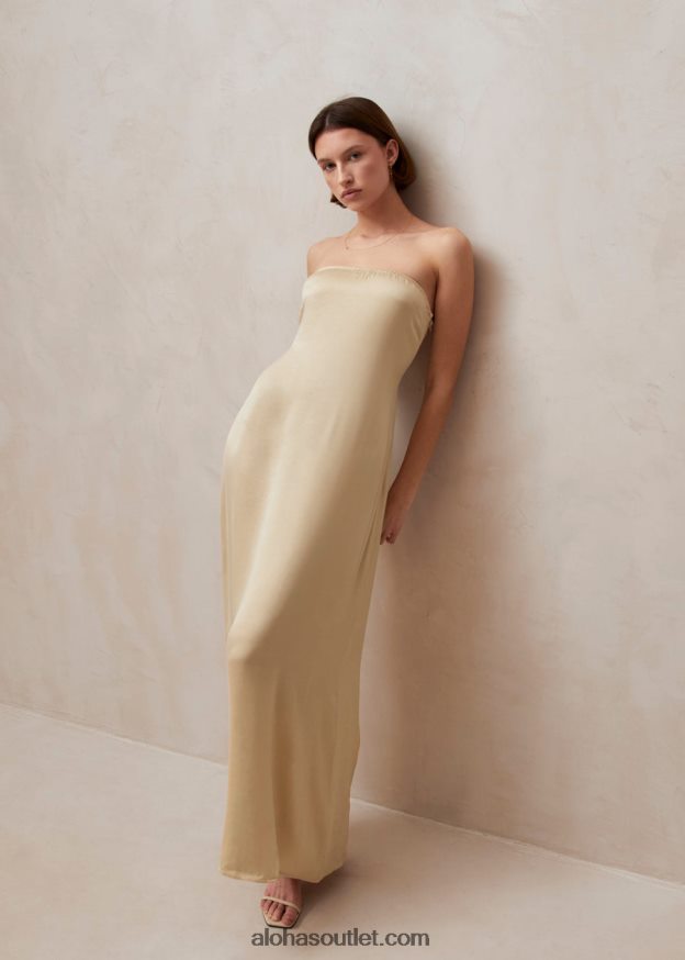 mulheres ilia - vestido maxi bege Alohas 4P88ZX599 creme