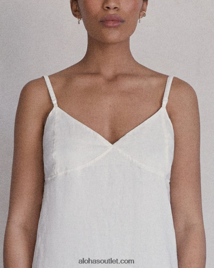 mulheres naturalista - vestido de linho branco Alohas 4P88ZX946 off white