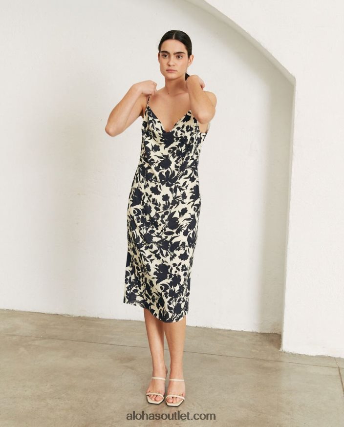 mulheres sauvage - vestido preto e branco Alohas 4P88ZX704 jardim preto branco