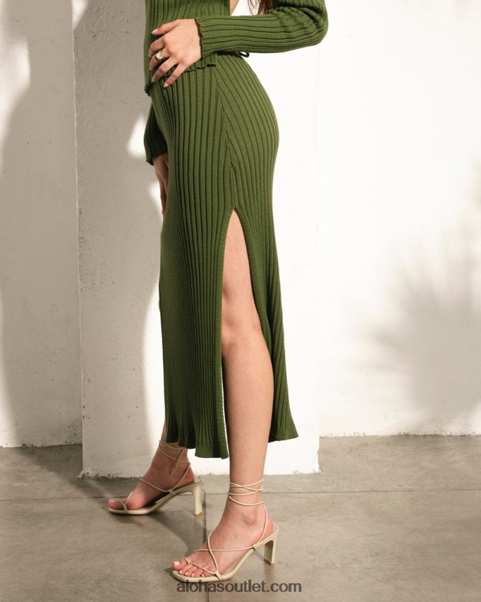 mulheres wise - saia de malha verde Alohas 4P88ZX670 verde esmeralda