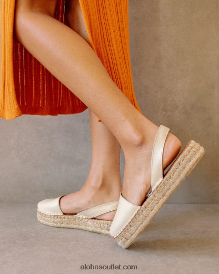 mulheres ibizas - alpargatas de couro branco Alohas 4P88ZX410 marfim