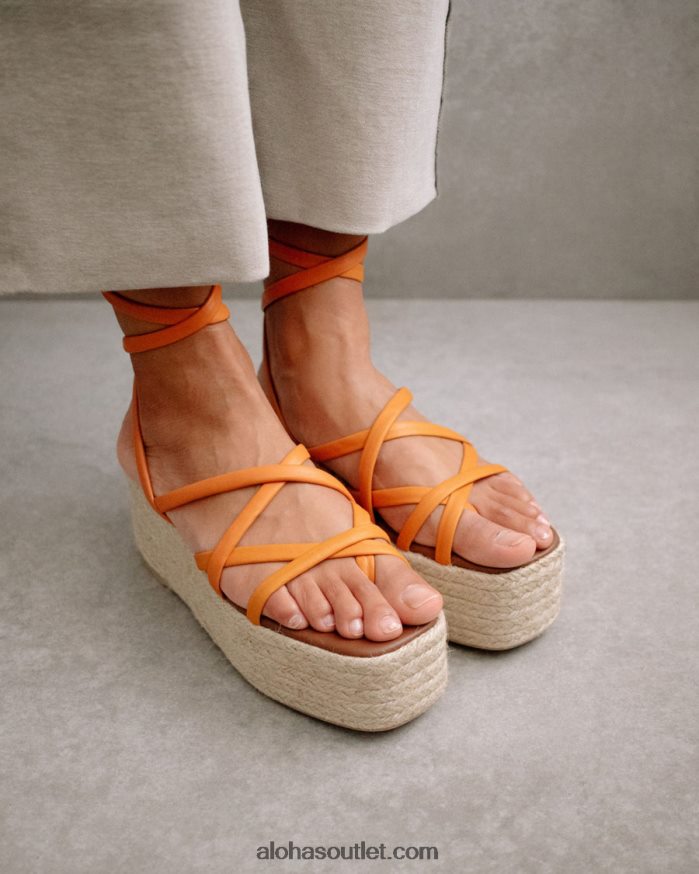 mulheres paw-paw - alpargatas de couro laranja Alohas 4P88ZX405 borrife laranja
