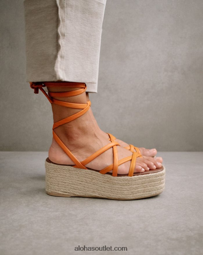 mulheres paw-paw - alpargatas de couro laranja Alohas 4P88ZX405 borrife laranja