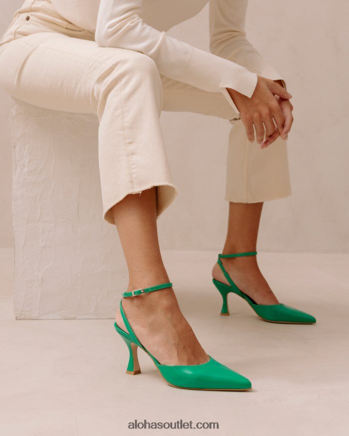 mulheres cinderela brilhante - bombas de couro verde Alohas 4P88ZX89 verde brilhante