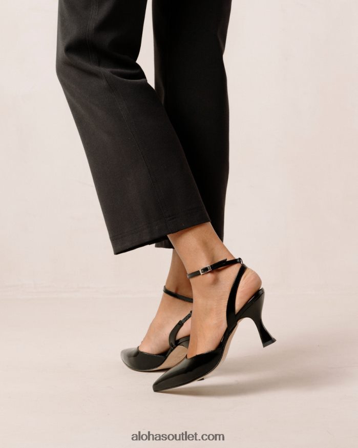 mulheres cinderela onix - scarpin preto de couro Alohas 4P88ZX88 ônix preto
