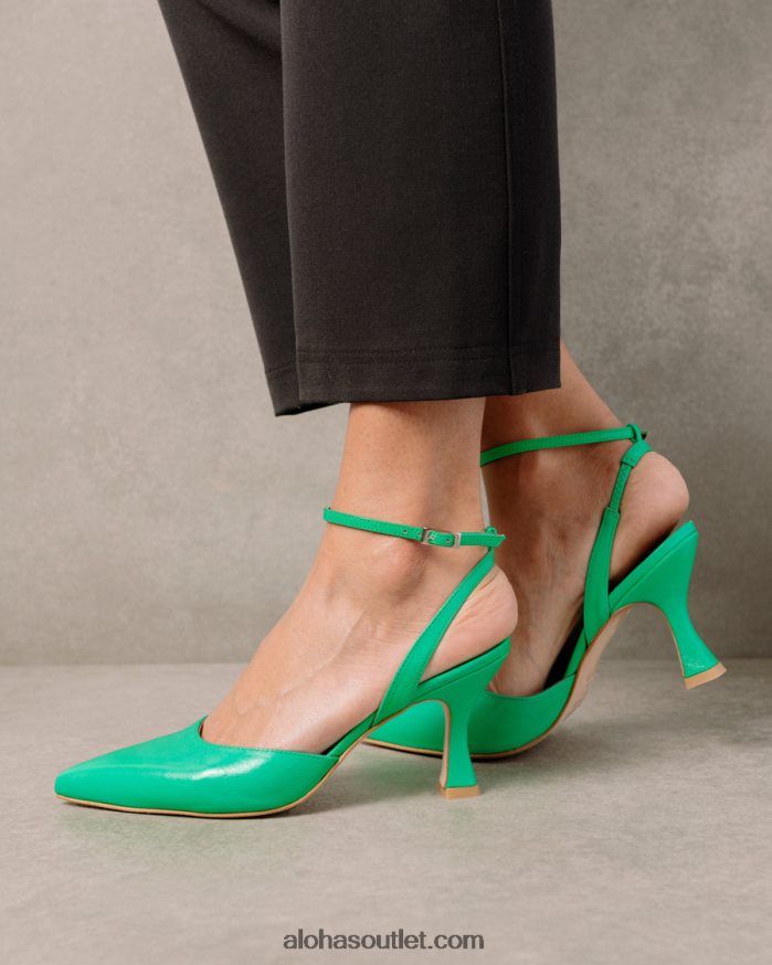 mulheres cinderela - sapatos de couro verde brilhante Alohas 4P88ZX87 verde neon