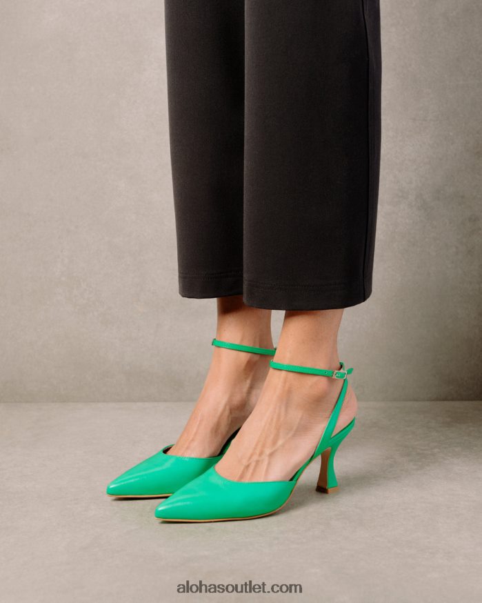 mulheres cinderela - sapatos de couro verde brilhante Alohas 4P88ZX87 verde neon