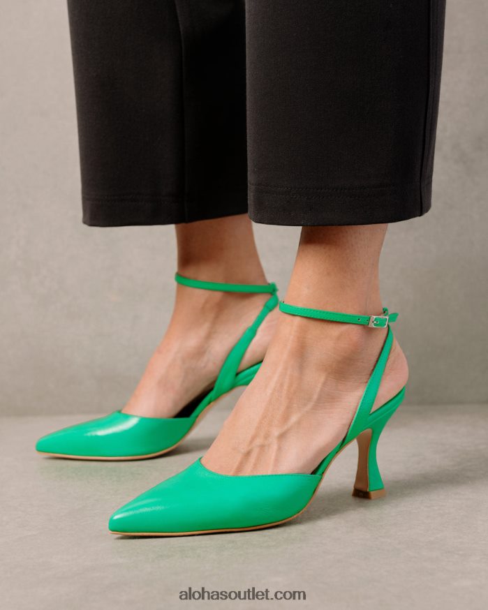 mulheres cinderela - sapatos de couro verde brilhante Alohas 4P88ZX87 verde neon
