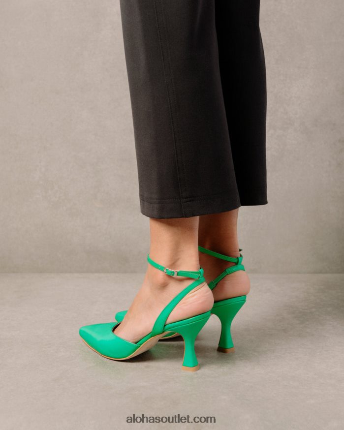 mulheres cinderela - sapatos de couro verde brilhante Alohas 4P88ZX87 verde neon