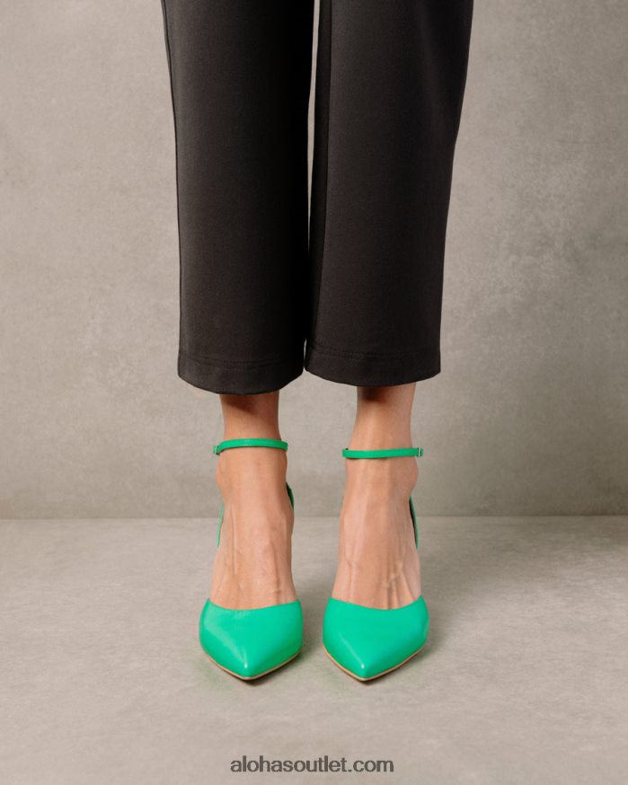 mulheres cinderela - sapatos de couro verde brilhante Alohas 4P88ZX87 verde neon