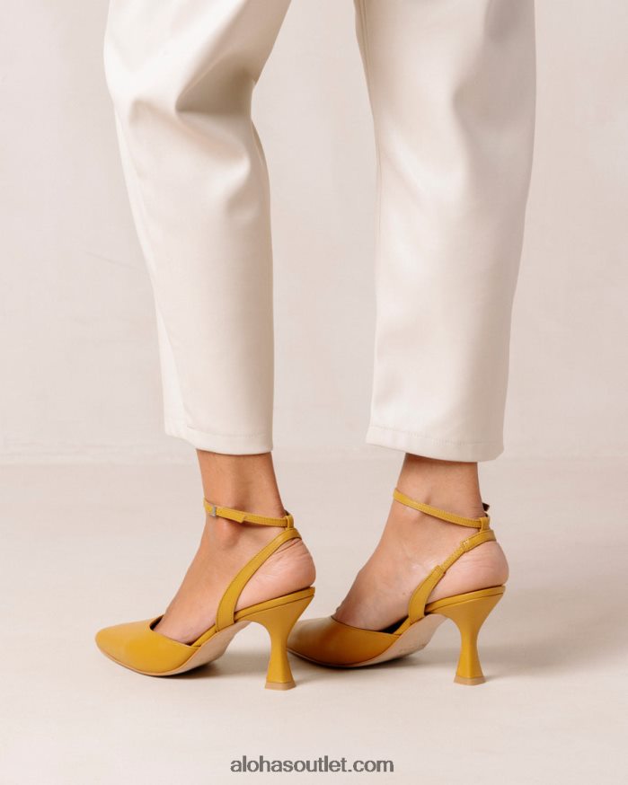mulheres cinderela - scarpins de couro amarelo Alohas 4P88ZX86 calêndula amarela
