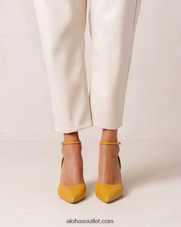 mulheres cinderela - scarpins de couro amarelo Alohas 4P88ZX86 calêndula amarela