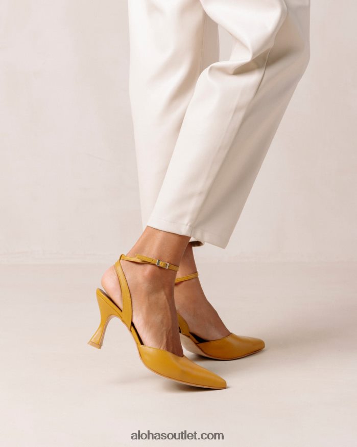 mulheres cinderela - scarpins de couro amarelo Alohas 4P88ZX86 calêndula amarela