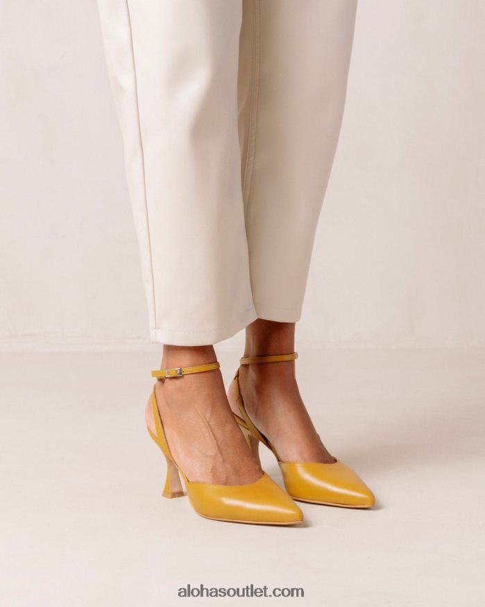 mulheres cinderela - scarpins de couro amarelo Alohas 4P88ZX86 calêndula amarela