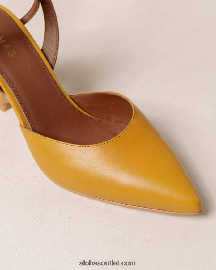 mulheres cinderela - scarpins de couro amarelo Alohas 4P88ZX86 calêndula amarela