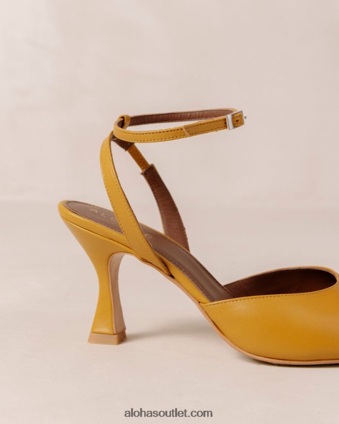 mulheres cinderela - scarpins de couro amarelo Alohas 4P88ZX86 calêndula amarela