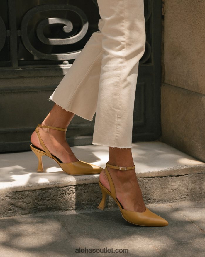 mulheres cinderela - scarpins de couro amarelo Alohas 4P88ZX86 calêndula amarela