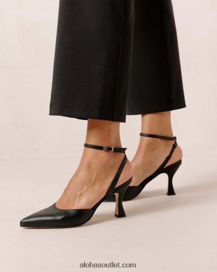 mulheres cinderela - scarpins de couro preto Alohas 4P88ZX81 preto
