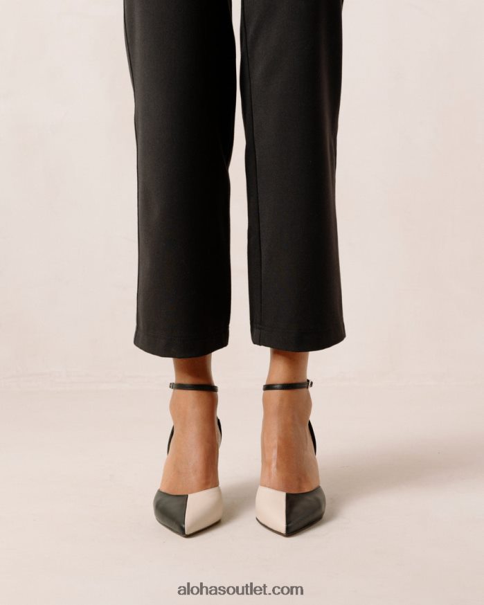 mulheres cinderela - scarpins de couro preto e branco Alohas 4P88ZX82 marfim negro