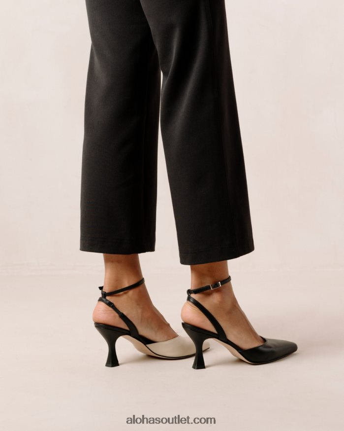 mulheres cinderela - scarpins de couro preto e branco Alohas 4P88ZX82 marfim negro
