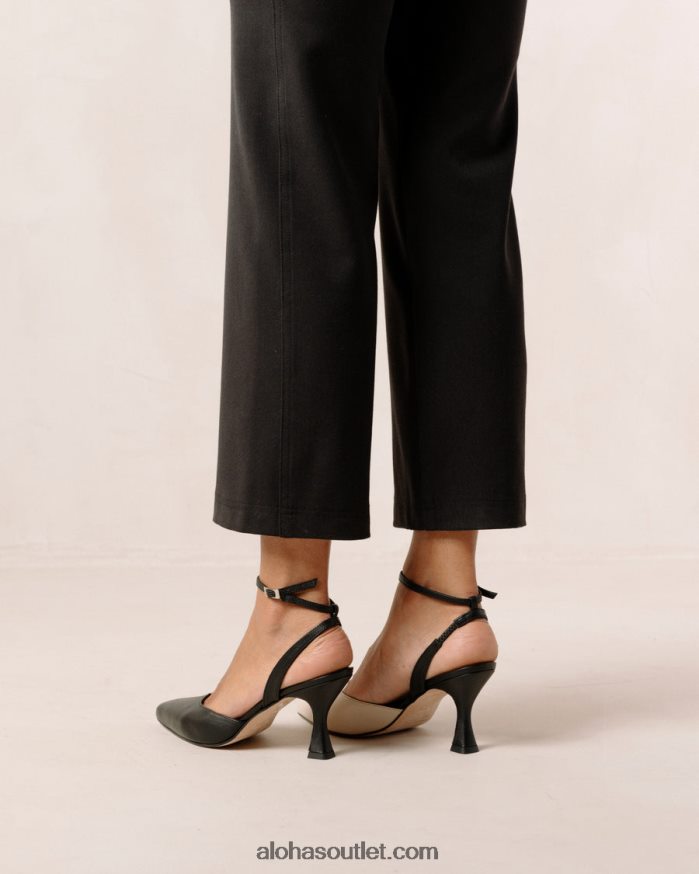 mulheres cinderela - scarpins de couro preto e branco Alohas 4P88ZX82 marfim negro