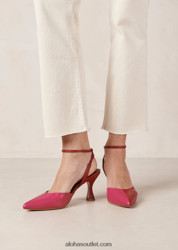 mulheres cinderela - scarpins de couro vermelho e rosa Alohas 4P88ZX80 batom vermelho magenta
