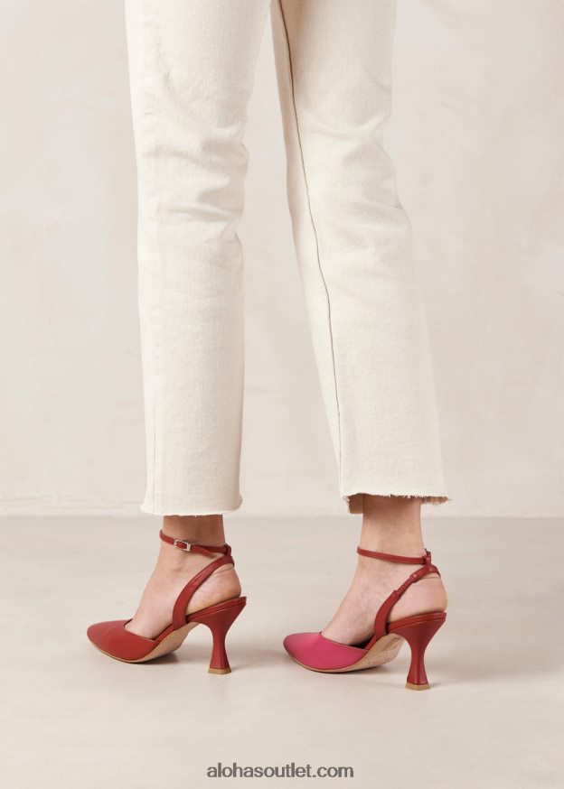 mulheres cinderela - scarpins de couro vermelho e rosa Alohas 4P88ZX80 batom vermelho magenta