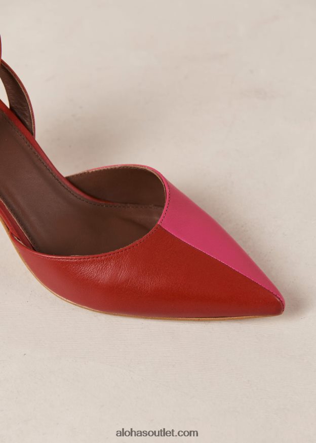 mulheres cinderela - scarpins de couro vermelho e rosa Alohas 4P88ZX80 batom vermelho magenta