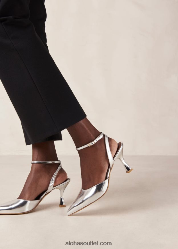 mulheres cinderela shimmer - scarpins de couro prateado Alohas 4P88ZX78 prata brilhante