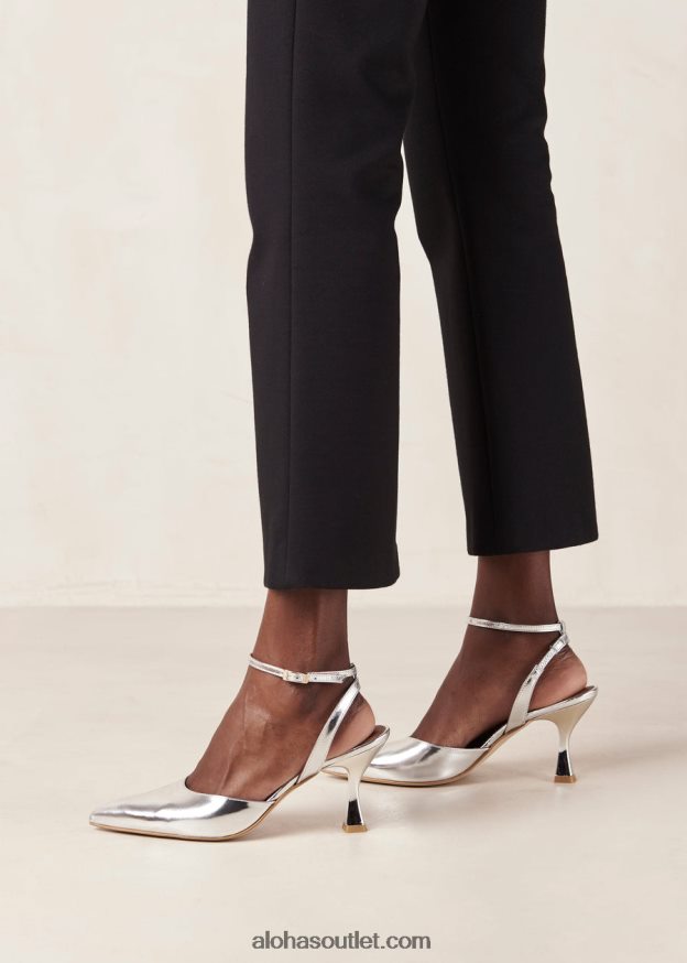 mulheres cinderela shimmer - scarpins de couro prateado Alohas 4P88ZX78 prata brilhante