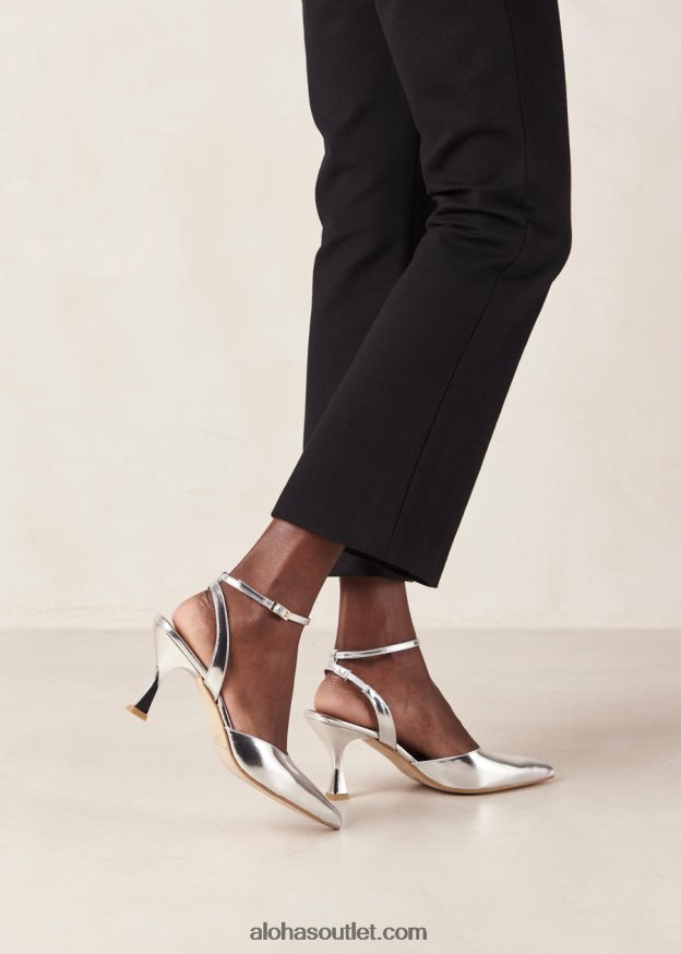 mulheres cinderela shimmer - scarpins de couro prateado Alohas 4P88ZX78 prata brilhante