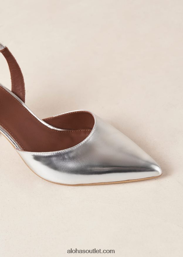 mulheres cinderela shimmer - scarpins de couro prateado Alohas 4P88ZX78 prata brilhante