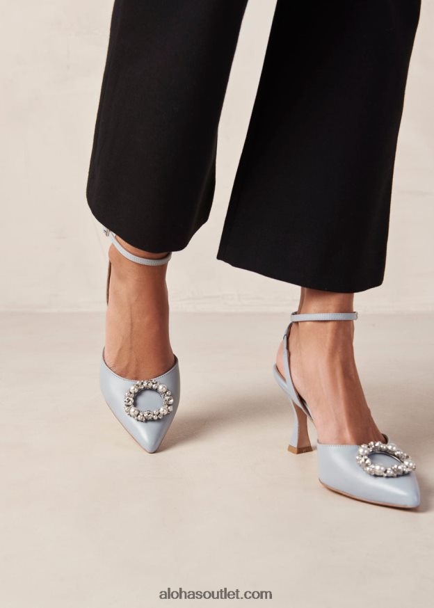 mulheres cristal cinderela - sapatos de couro azul claro Alohas 4P88ZX84 cristal azul bebê