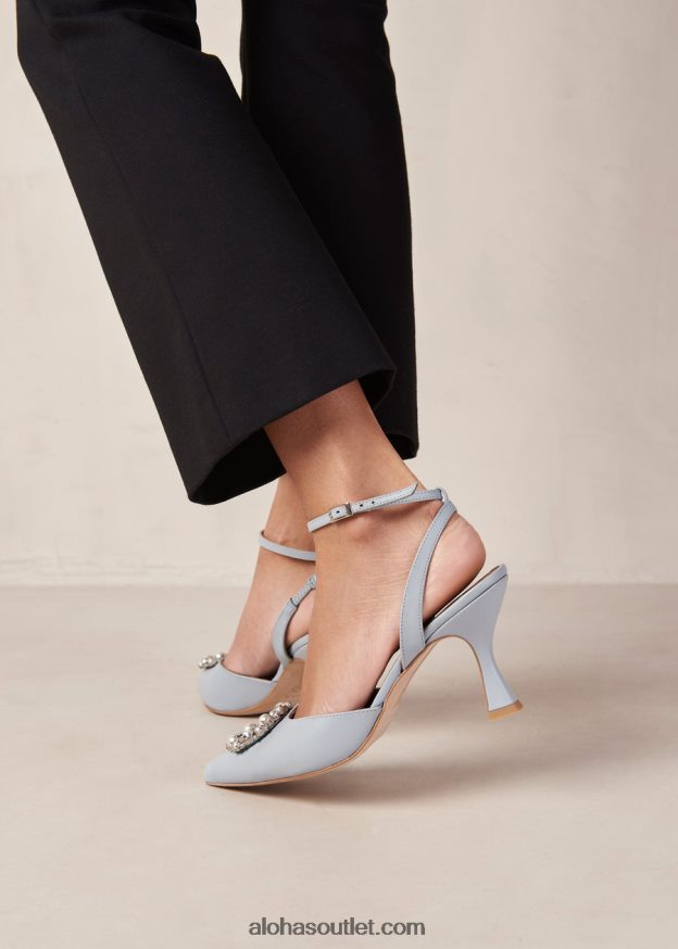 mulheres cristal cinderela - sapatos de couro azul claro Alohas 4P88ZX84 cristal azul bebê