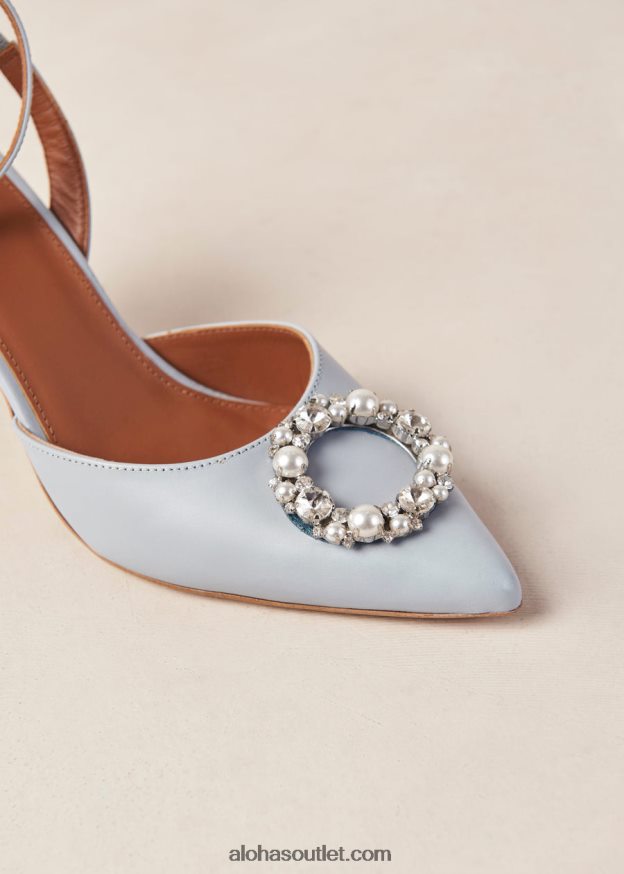 mulheres cristal cinderela - sapatos de couro azul claro Alohas 4P88ZX84 cristal azul bebê