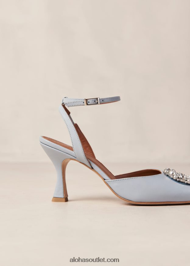 mulheres cristal cinderela - sapatos de couro azul claro Alohas 4P88ZX84 cristal azul bebê