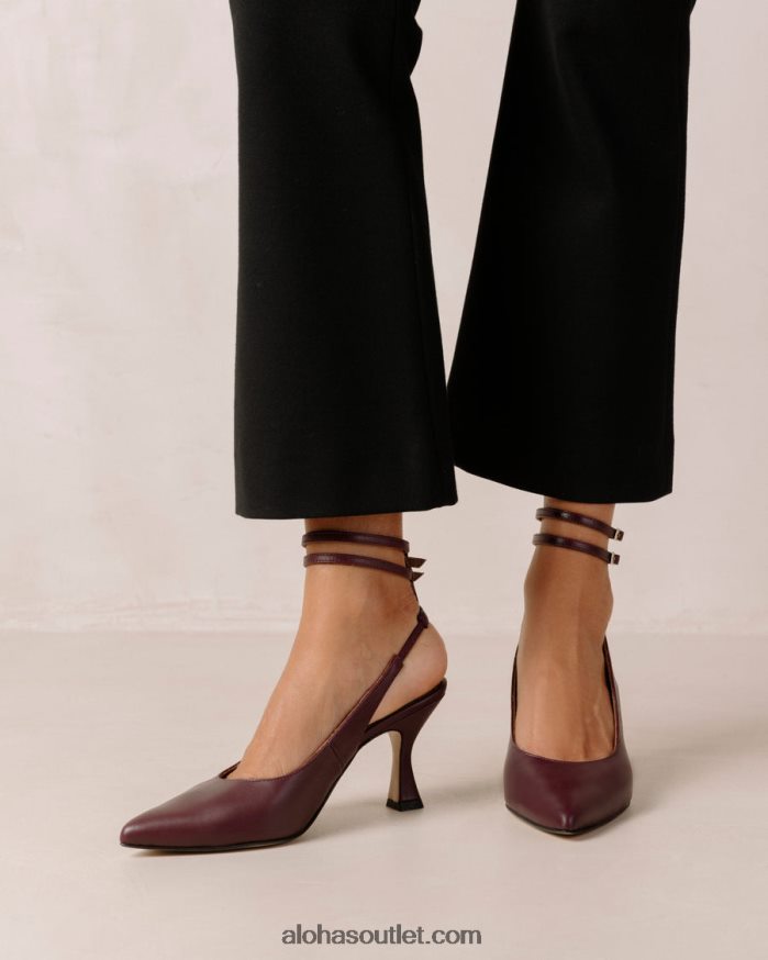mulheres louise - scarpins de couro vermelho Alohas 4P88ZX62 vinho borgonha