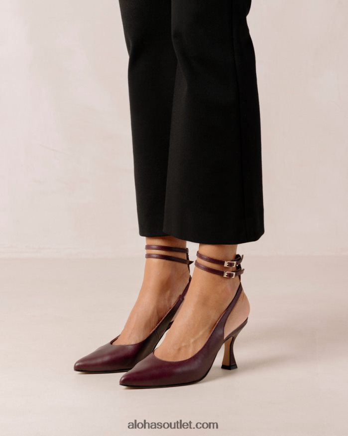 mulheres louise - scarpins de couro vermelho Alohas 4P88ZX62 vinho borgonha
